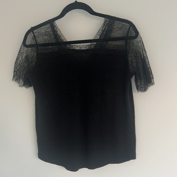 Sandro black lace top. - Picture 4 of 5